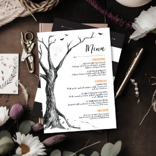 Menu Plano de Rosa Laranja do Halloween Eve Hallow