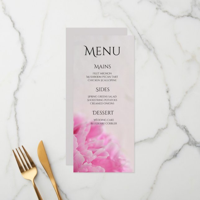 Menu plano do modo de exibição de pedônia rosa (Frente/Verso In Situ)