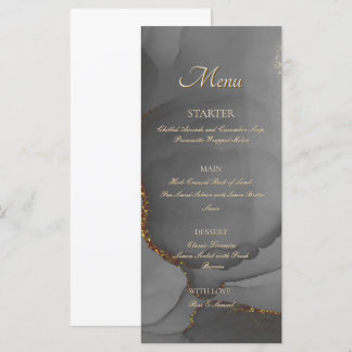 Menu Plano Elegante de Tinta de Álcool da cinza