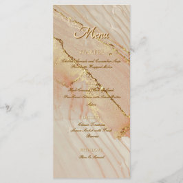 Menu Plano Elegante Glitter Rosa Tinta Alcoólica D