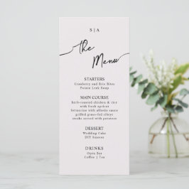 Menu plano para Boho Wedding.