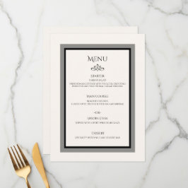 Menu plano personalizável de casamento branco