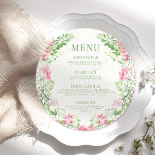 Menu Plano Redondo De Casamento De Jardim Floral R
