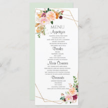 Menu Plano Rosas Blush E Burgundy.