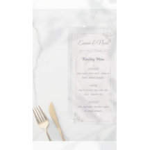 Menu Plano Rustic Dusty White Roses