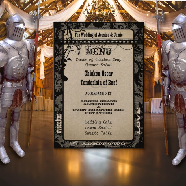 Menu Playbill Weding Program Silver Metálico (Criador carregado)