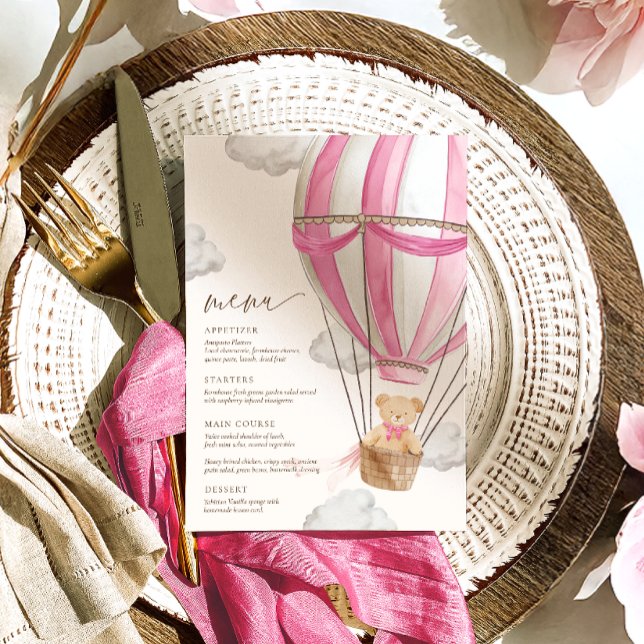 Menu Podemos Esperar Chá de fraldas Rosa (Criador carregado)