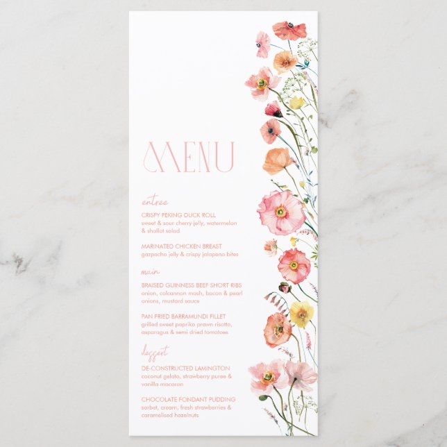 Menu Poppies de Flores de Flor Chá de panela Flora (Frente)