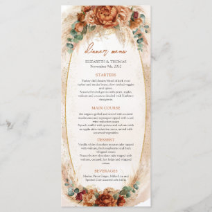 Menu Popular terracotta broto-vermelho eucalyptus boho