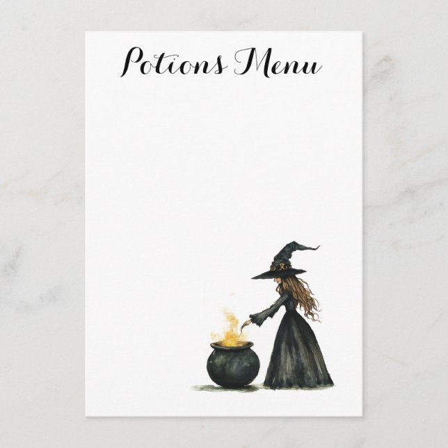 Menu Potions Cocktail (Frente)