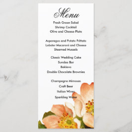 Menu Pple Blossom Watercolor Stems Casamento