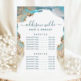 Menu Preço Do Serviço De Tinta Líquida De Arte Moderna 