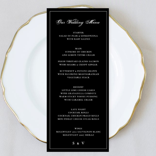 Menu Premium enquadrado | Casamento por Monograma Elega (Criador carregado)