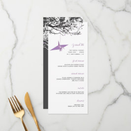 Menu Prendendo Crane De Papel Lilac No Branch Asian Wed