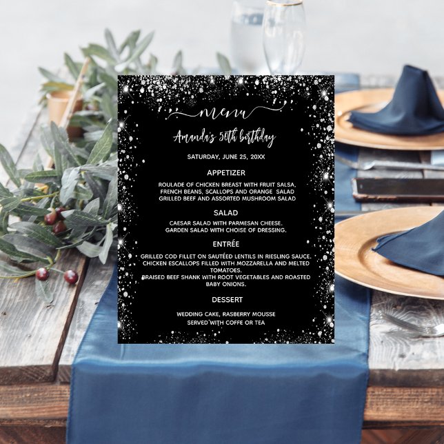 Menu preto branco prateado (Criador carregado)