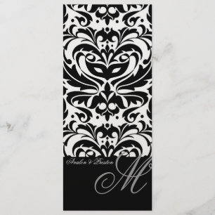 Menu preto & branco régio do casamento tema