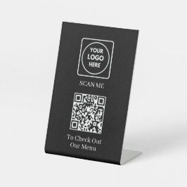 Menu Preto do Código QR | Tela moderna sem contato