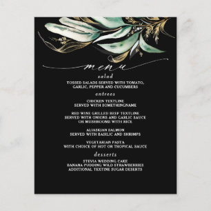 Menu Preto do Ramo Verde Dourado