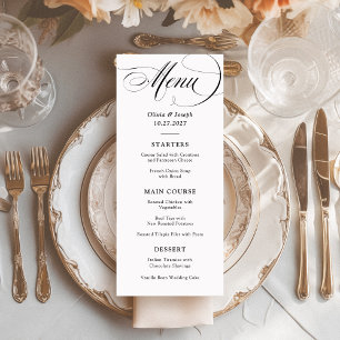 Menu Preto e Branco Casamento de Elegância Italiana C