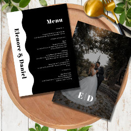 Menu Preto e branco mínimos | Casamento de Fotografias 