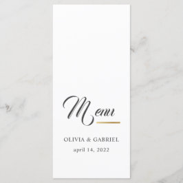 Menu Preto e Branco. Simples janto de casamento elegant