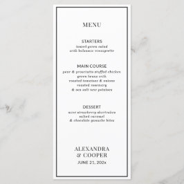 Menu Preto Elegante e Branco
