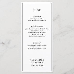 Menu Preto Elegante e Branco