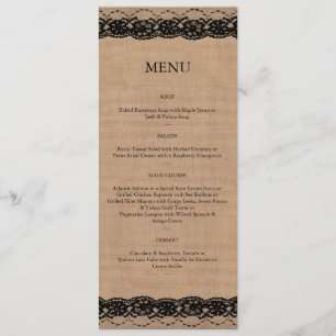 Menu Preto Lace & Burlap