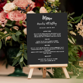 Menu preto - orçamento branco