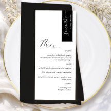 Preto Personalizado com Nome do Convidado Elegante