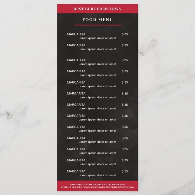 Menu Preto, vermelho (Frente)