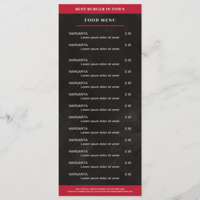 Menu Preto, vermelho (Frente)