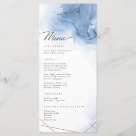 Menu Primavera de casamento da Elegant Blue Agate