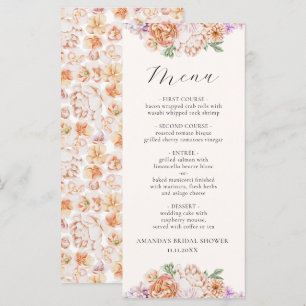 Menu Primavera - Flores Coloridas Chá de panela Românti