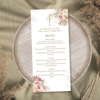 Menu Primeira Comunhão Floral de Grama das Pampas