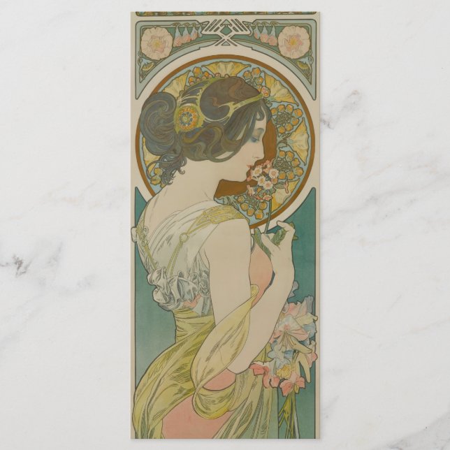 Menu Primrose de Alphonse Mucha (1899) Bookmark (Frente)