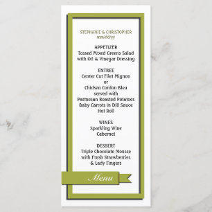 Menu / Programa de Casamento de Fita Verde Oleícol
