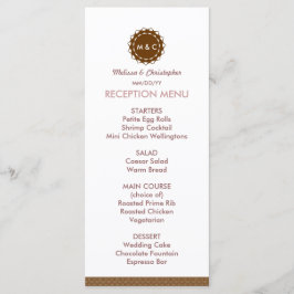 Menu / Programa de Casamento de Flor de abstrato