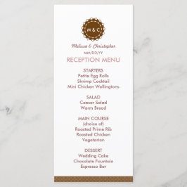 Menu / Programa de Casamento de Flor de abstrato