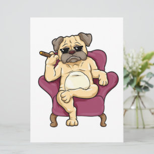 Menu Pug Smoking Cigar Cachorro Legal