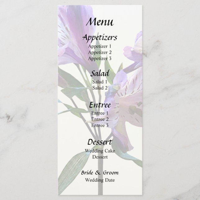 Menu Purple Peruvian Lily (Frente)
