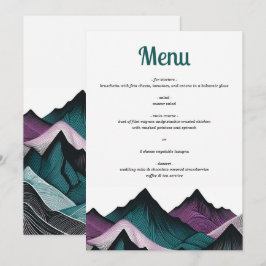 Menu Púrpura e Teal Mountain