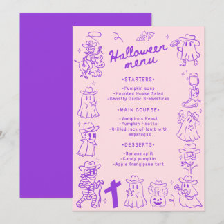 Menu Púrpura Rosa Púrpura Púrpura, Desenhando Doodles n
