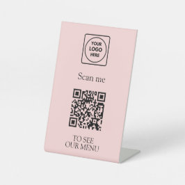 Menu QR Code Rosa | Logotipo Moderno sem Contato