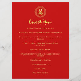 Menu Quadrícula de círculo dupla felicidade chinesa cas