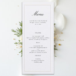 Menu Quadro Clássico Moderno Formal Pérola Casamento El