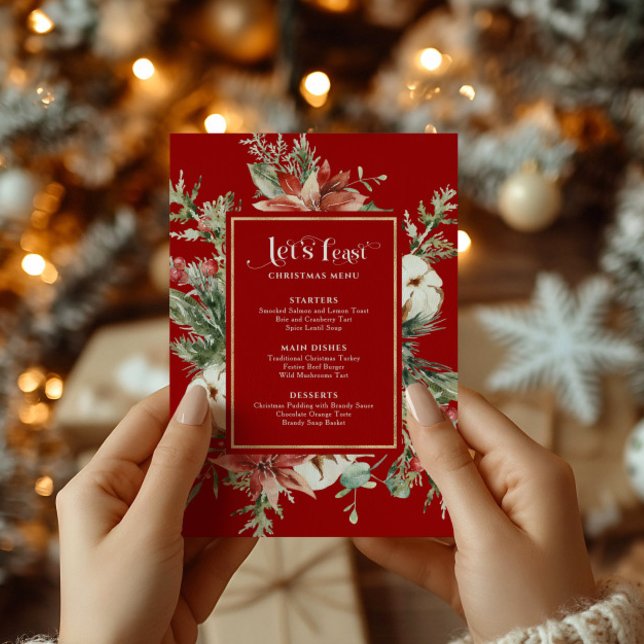 Menu Quadro de Natal Festivo do Banquete do vamos (Criador carregado)