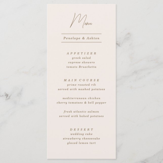 Menu Quadro de Ornamentado simples mínimo (Frente)