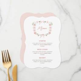Menu Quadro Floral Rosa Bege
