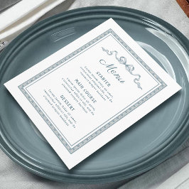 Menu Quadro Grego Azul Empoeirado